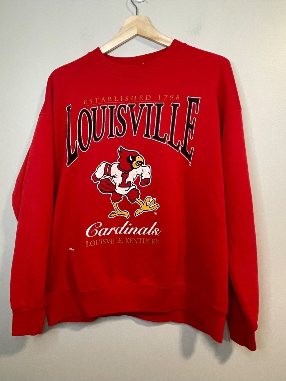 VINTAGE Louisville Cardinals Red Crewneck Sweatshirt
